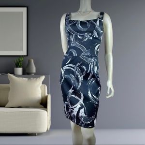 B.Darlin | Black White Print Sleeveless silky Soft Body-con Midi Dress